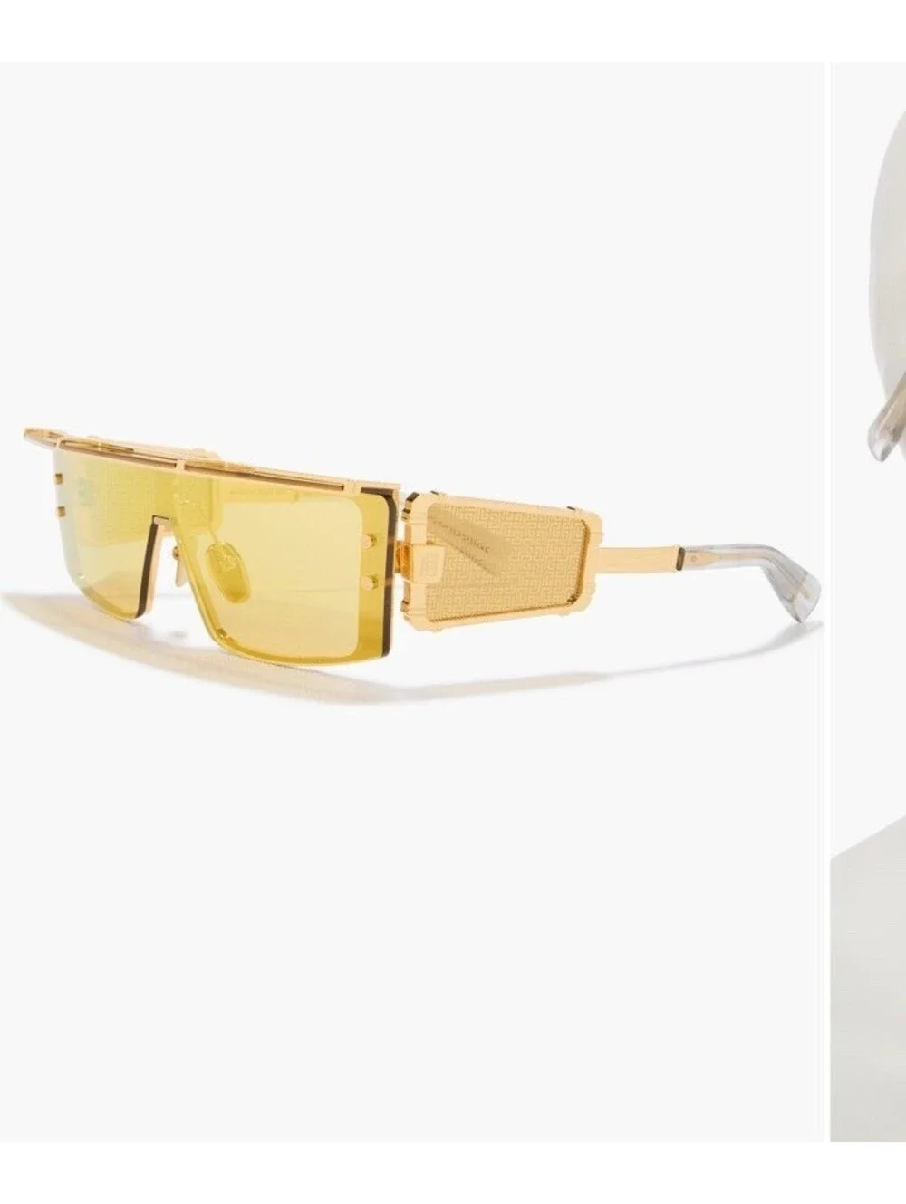 Akoni Balmain Eyewear  Wonder Boy III Oversized Gold Sunglasses Shield JAPAN